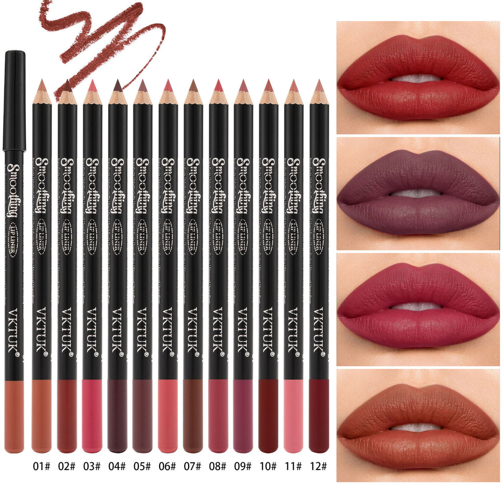 Matte Lip Liner Set 12 Colors Non-Smudge