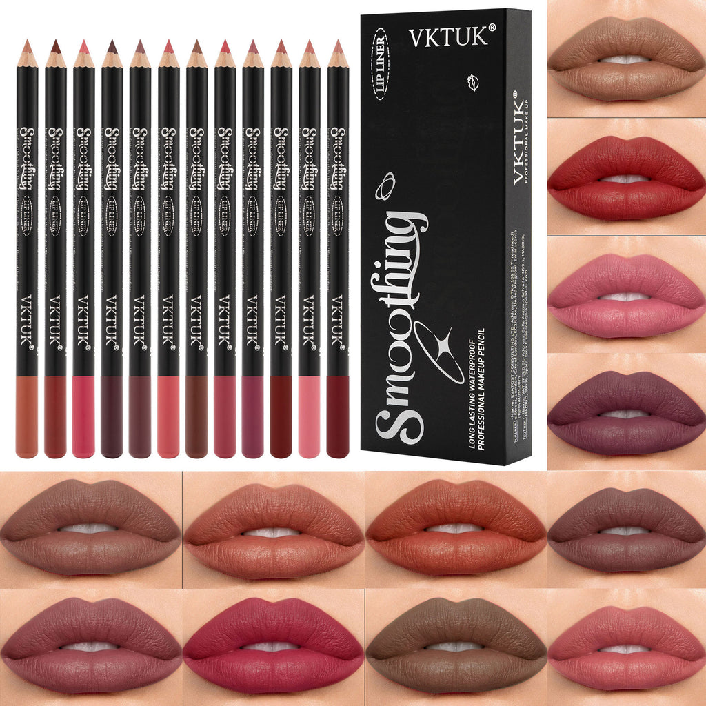 Matte Lip Liner Set 12 Colors Non-Smudge